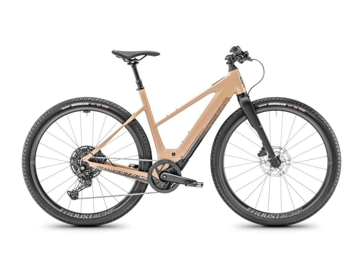 MOUSTACHE Gravel électrique DIMANCHE 28.2 open 55Nm 400W maniable, tige de selle suspendue