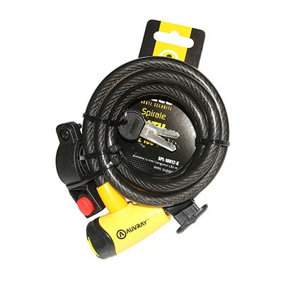 AUVRAY ANTIVOL VELO SPIRAL A CLE DIAM 12 mm L 1.80