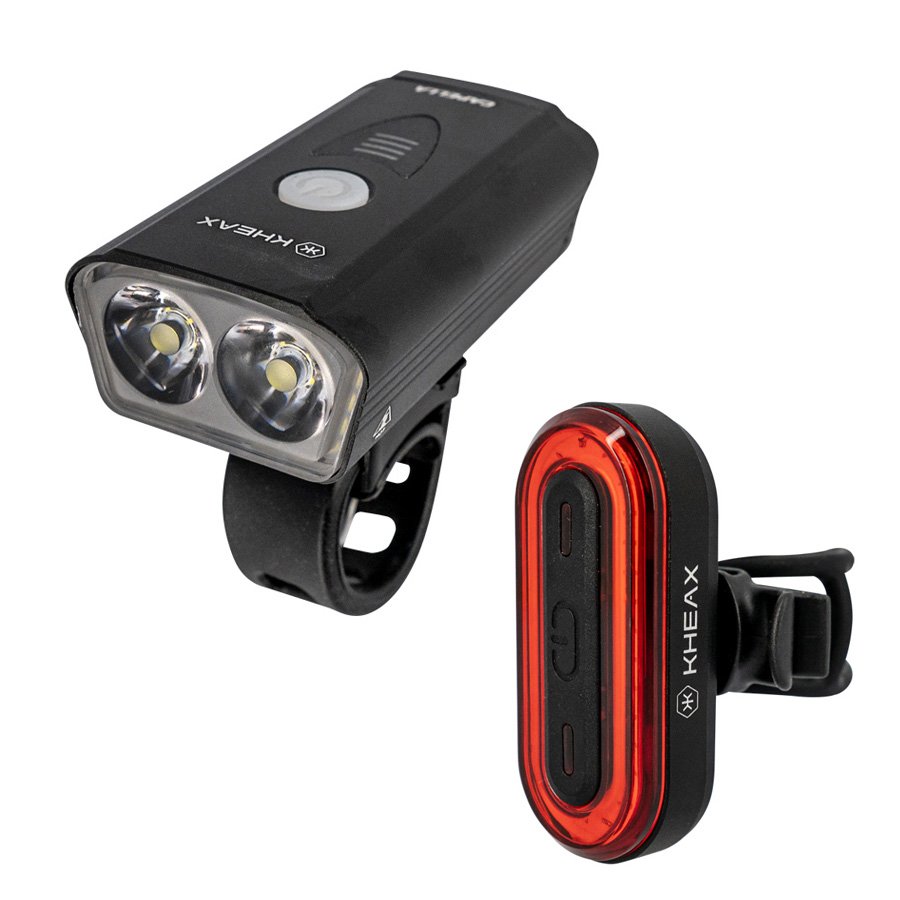 KHEAX ECLAIRAGE VELO AVANT+ARRIERE RECHARG. CAPELLA/TUBAN II 500/50L FIXATION CINTRE LED