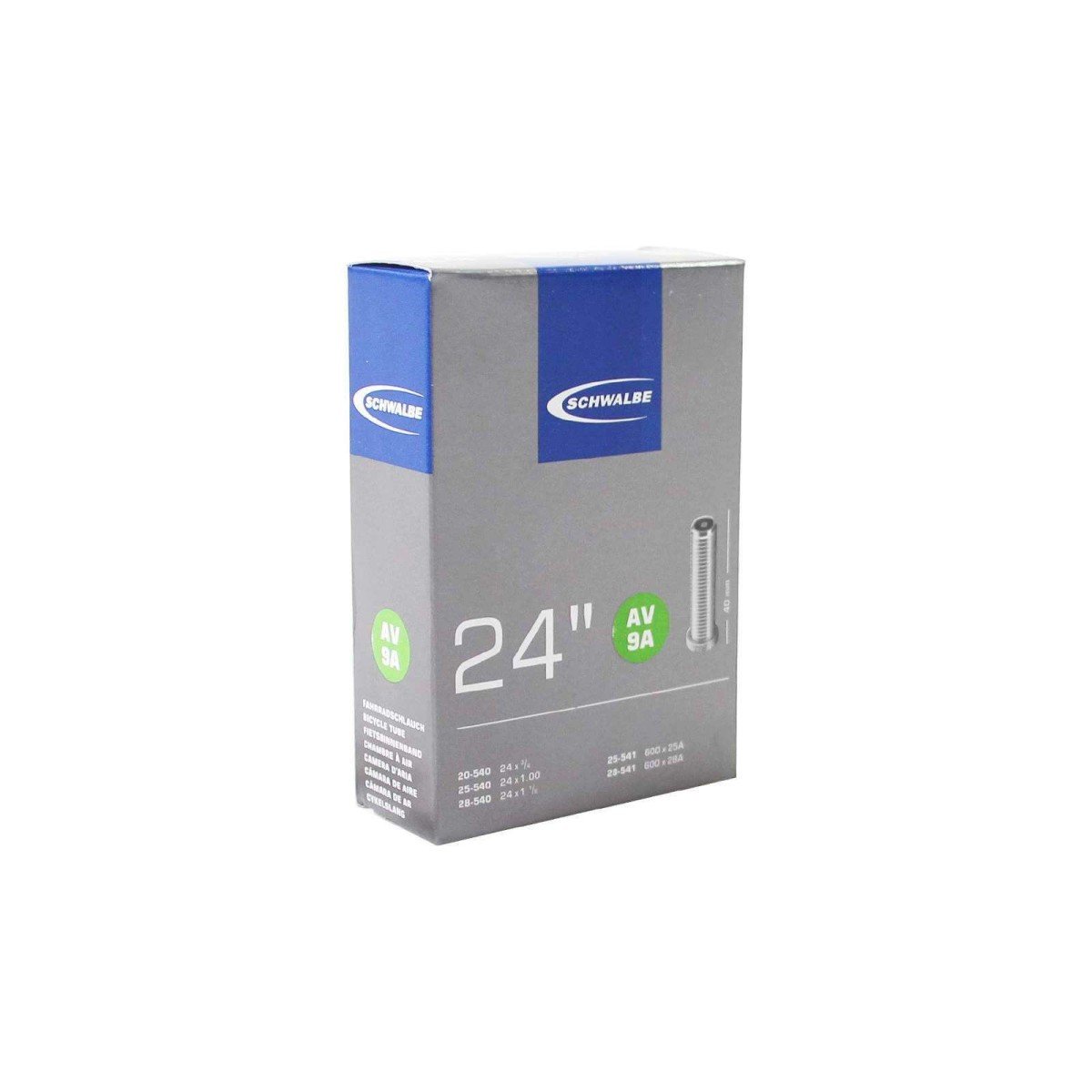 SCHWALBE CHAMBRE A AIR VELO 24 x 3/4-600 x 28A VALVE STANDARD