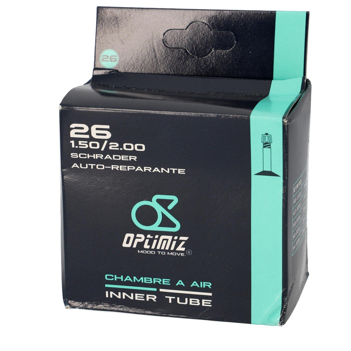OPTIMIZ CHAMBRE A AIR VELO 26" X 1.50-2.00 VS ANTI CREVAISON