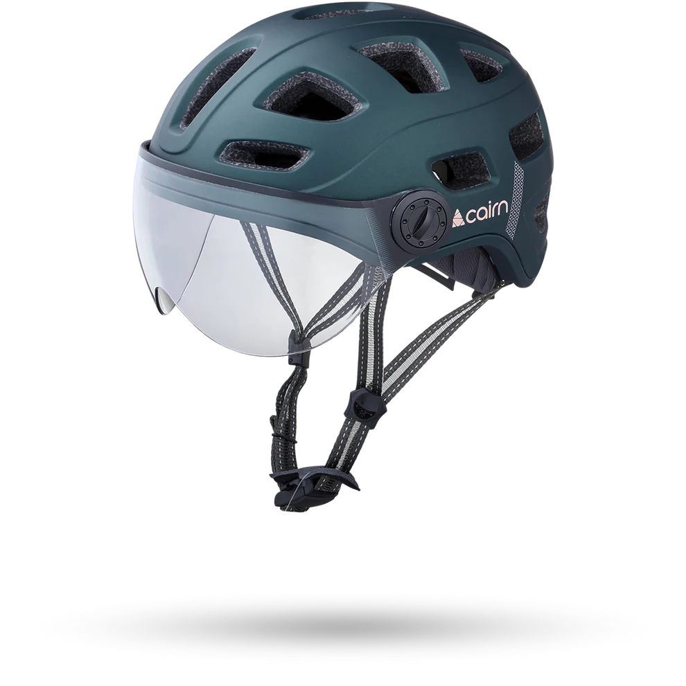 CAIRN Casque vélo quartz visor bleu metal mat