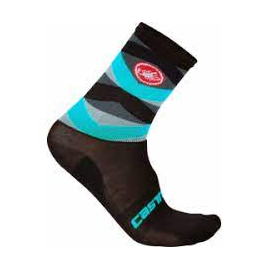 Chaussettes Castelli fatto 12 noir bleu sky