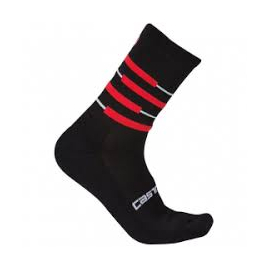 Chaussettes Castelli Gregge noir et rouge