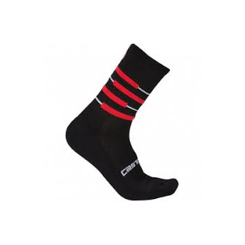 Chaussettes Castelli Gregge noir et rouge