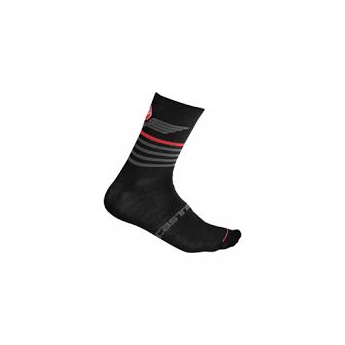 Chaussettes Castelli Gregge noir et rouge