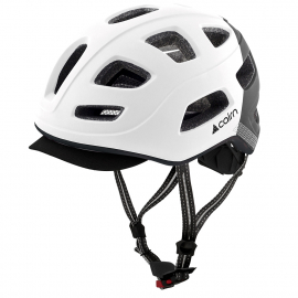 Casque vélo ville Cairn QUARTZ LED USB shiny white grey