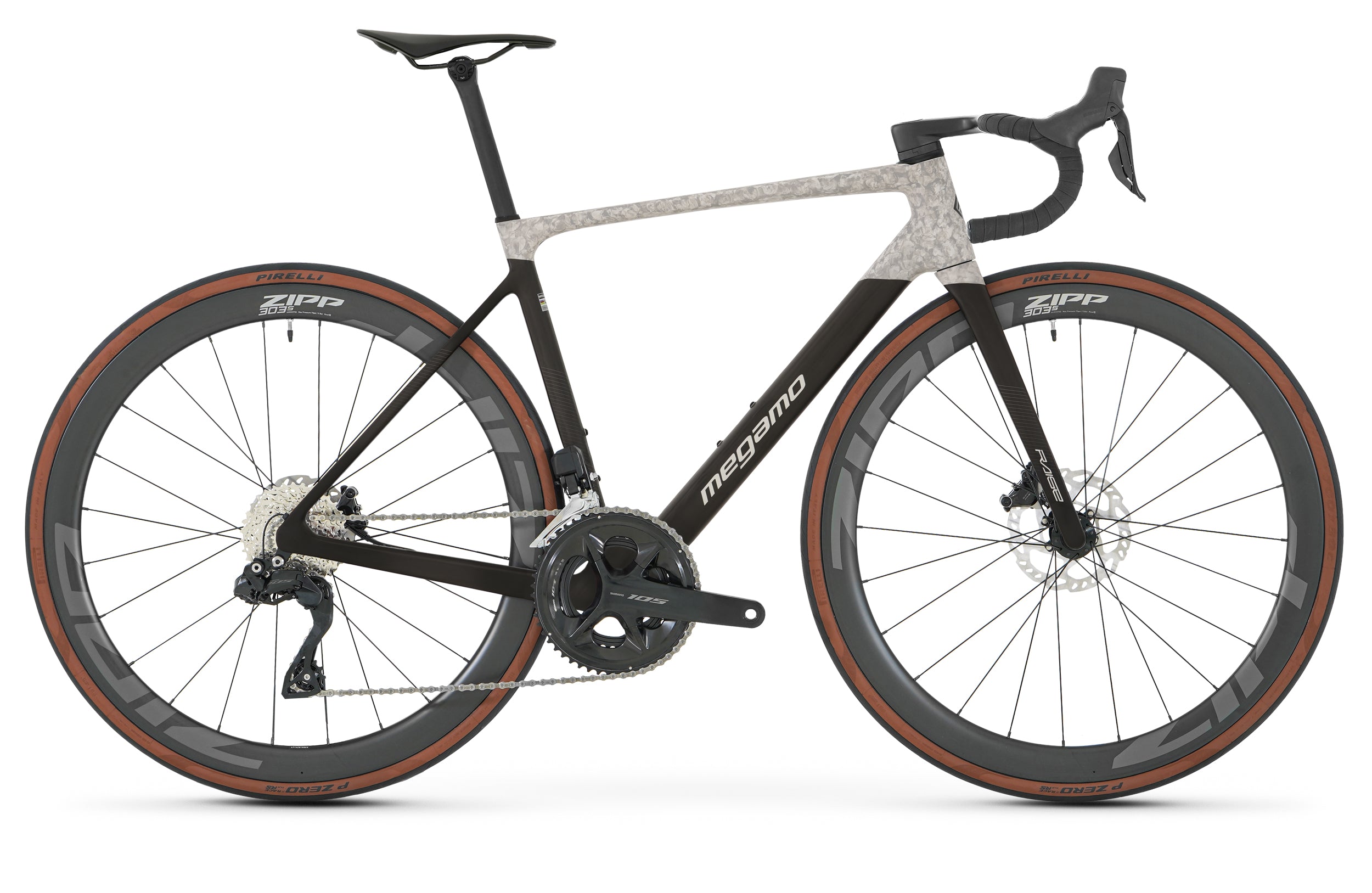 MEGAMO Vélo de route carbone Raise 15 CW 105 DI2 roues zipp