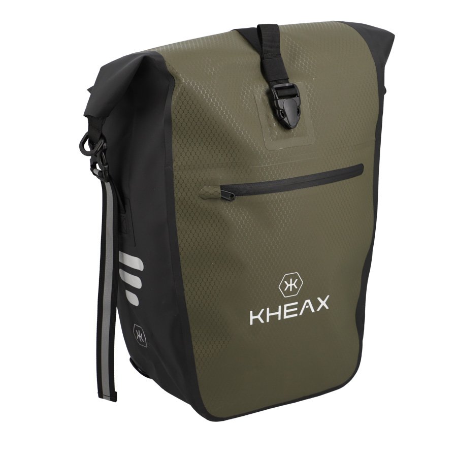KHEAX SACOCHE VELO PORTE BAGAGE IZOARD II KAKI ETANCHE 60X30X17 CM 31 LITRES