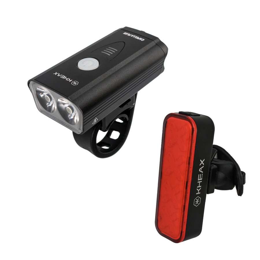 KHEAX ECLAIRAGE VELO AVANT+ARRIERE RECHARG. CAPELLA PLUS/ZAURAC 900/300L FIXATION CINTRE LED