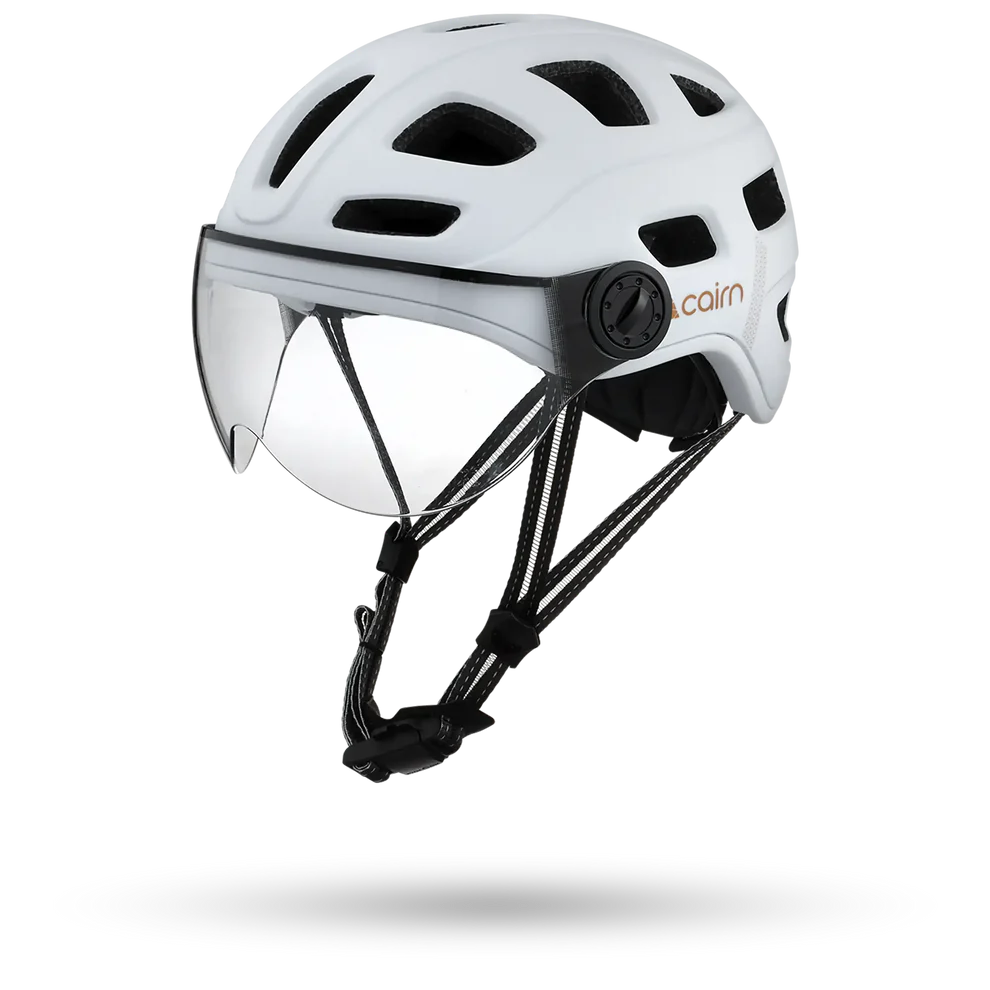 CAIRN Casque vélo quartz visor blanc metal mat